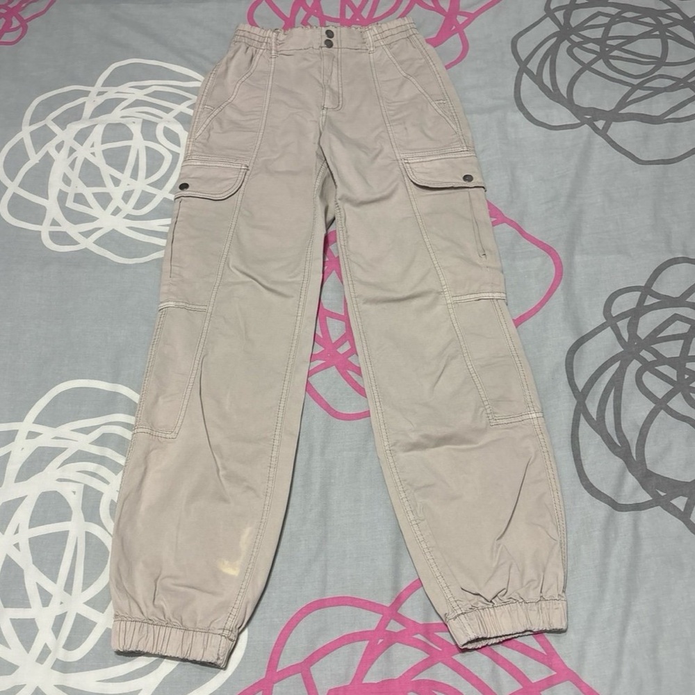 Garage Beige Brianna Bubble Cargo Pants